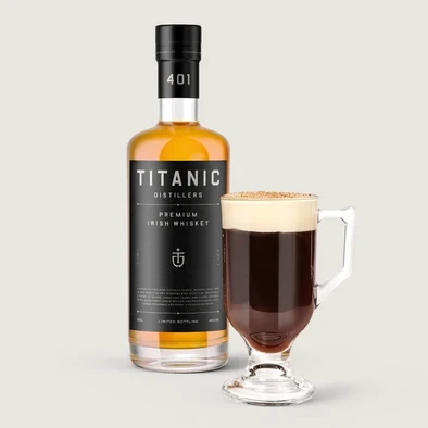 Titanic whiskey with an Irish coffee
